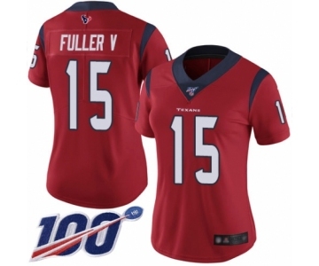 Women's Houston Texans #15 Will Fuller V Red Alternate Vapor Untouchable Limited Player 100th Season Football Jersey