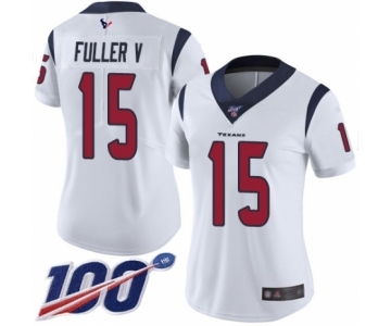 Women's Houston Texans #15 Will Fuller V White Vapor Untouchable Limited Player 100th Season Football Jersey