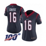 Women's Houston Texans #16 Keke Coutee Navy Blue Team Color Vapor Untouchable Limited Player 100th Season Football Jersey