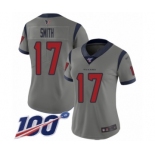 Women's Houston Texans #17 Vyncint Smith Limited Gray Inverted Legend 100th Season Football Jersey