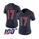 Women's Houston Texans #17 Vyncint Smith Limited Navy Blue Rush Vapor Untouchable 100th Season Football Jersey