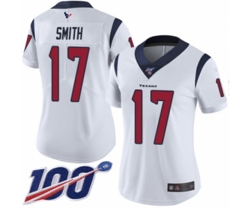 Women's Houston Texans #17 Vyncint Smith White Vapor Untouchable Limited Player 100th Season Football Jersey