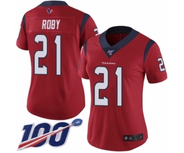 Women's Houston Texans #21 Bradley Roby Red Alternate Vapor Untouchable Limited Player 100th Season Football Jersey