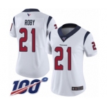 Women's Houston Texans #21 Bradley Roby White Vapor Untouchable Limited Player 100th Season Football Jersey