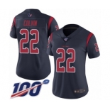 Women's Houston Texans #22 Aaron Colvin Limited Navy Blue Rush Vapor Untouchable 100th Season Football Jersey