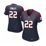 Women's Houston Texans #22 Gareon Conley Game Navy Blue Team Color Football Jersey