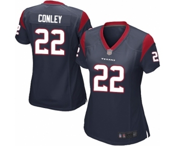 Women's Houston Texans #22 Gareon Conley Game Navy Blue Team Color Football Jersey