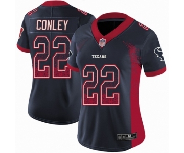 Women's Houston Texans #22 Gareon Conley Limited Navy Blue Rush Drift Fashion Football Jersey