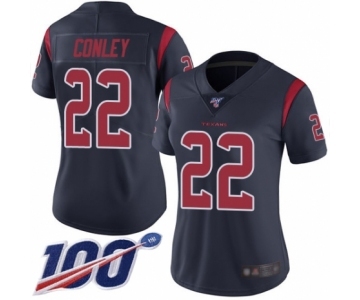 Women's Houston Texans #22 Gareon Conley Limited Navy Blue Rush Vapor Untouchable 100th Season Football Jersey