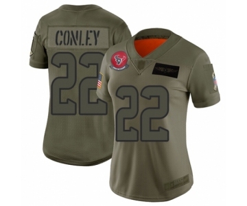 Women's Houston Texans #22 Gareon Conley Limited Olive 2019 Salute to Service Football Jersey