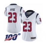 Women's Houston Texans #23 Carlos Hyde White Vapor Untouchable Limited Player 100th Season Football Jersey