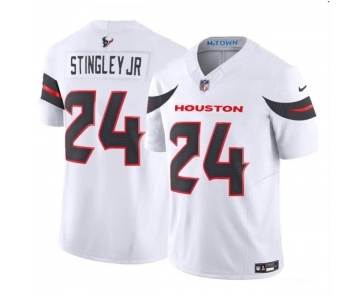 Womens Houston Texans #24 Derek Stingley Jr. White 2024 Vapor F.U.S.E. Limited Football Stitched Jersey