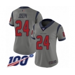 Women's Houston Texans #24 Johnathan Joseph Limited Gray Inverted Legend 100th Season Football Jersey