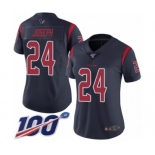 Women's Houston Texans #24 Johnathan Joseph Limited Navy Blue Rush Vapor Untouchable 100th Season Football Jersey