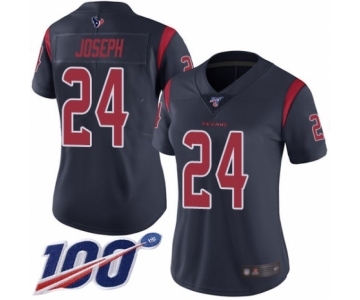 Women's Houston Texans #24 Johnathan Joseph Limited Navy Blue Rush Vapor Untouchable 100th Season Football Jersey