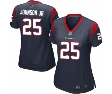 Women's Houston Texans #25 Duke Johnson Jr Game Navy Blue Team Color Football Jersey