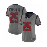 Women's Houston Texans #25 Duke Johnson Jr Limited Gray Inverted Legend Football Jersey