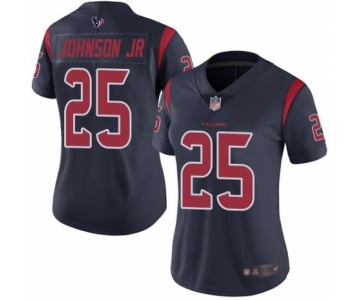 Women's Houston Texans #25 Duke Johnson Jr Limited Navy Blue Rush Vapor Untouchable Football Jersey