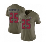 Women's Houston Texans #25 Duke Johnson Jr Limited Olive 2017 Salute to Service Football Jersey