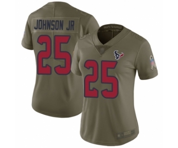 Women's Houston Texans #25 Duke Johnson Jr Limited Olive 2017 Salute to Service Football Jersey