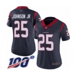 Women's Houston Texans #25 Duke Johnson Jr Navy Blue Team Color Vapor Untouchable Limited Player 100th Season Football Jersey