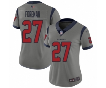 Women's Houston Texans #27 D'Onta Foreman Limited Gray Inverted Legend Football Jersey