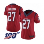 Women's Houston Texans #27 D'Onta Foreman Red Alternate Vapor Untouchable Limited Player 100th Season Football Jersey