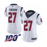 Women's Houston Texans #27 D'Onta Foreman White Vapor Untouchable Limited Player 100th Season Football Jersey