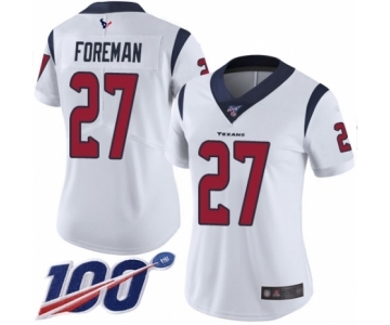 Women's Houston Texans #27 D'Onta Foreman White Vapor Untouchable Limited Player 100th Season Football Jersey