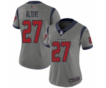 Women's Houston Texans #27 Jose Altuve Limited Gray Inverted Legend Football Jersey