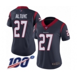 Women's Houston Texans #27 Jose Altuve Navy Blue Team Color Vapor Untouchable Limited Player 100th Season Football Jersey