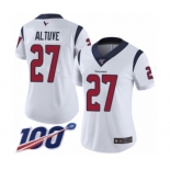 Women's Houston Texans #27 Jose Altuve White Vapor Untouchable Limited Player 100th Season Football Jersey