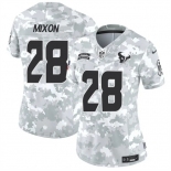 Women's Houston Texans #28 Joe Mixon 2024 F.U.S.E Arctic Camo Salute To Service Limited Stitched Football Jersey