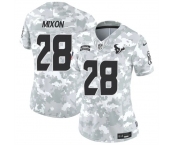 Women's Houston Texans #28 Joe Mixon 2024 F.U.S.E Arctic Camo Salute To Service Limited Stitched Football Jersey