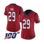 Women's Houston Texans #29 Andre Hal Red Alternate Vapor Untouchable Limited Player 100th Season Football Jersey