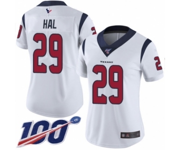 Women's Houston Texans #29 Andre Hal White Vapor Untouchable Limited Player 100th Season Football Jersey