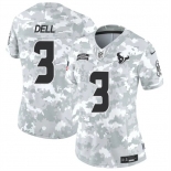 Women's Houston Texans #3 Tank Dell 2024 F.U.S.E Arctic Camo Salute To Service Limited Stitched Football Jersey