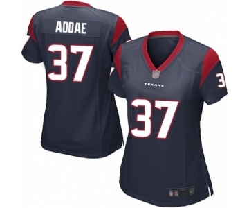 Women's Houston Texans #37 Jahleel Addae Game Navy Blue Team Color Football Jersey