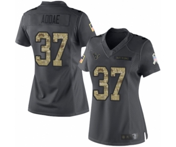 Women's Houston Texans #37 Jahleel Addae Limited Black 2016 Salute to Service Football Jersey