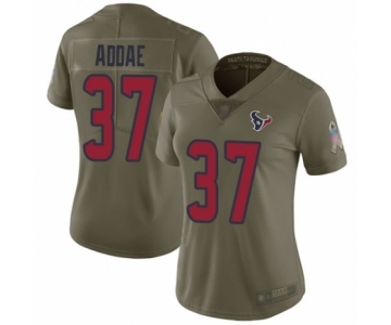 Women's Houston Texans #37 Jahleel Addae Limited Olive 2017 Salute to Service Football Jersey