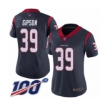 Women's Houston Texans #39 Tashaun Gipson Navy Blue Team Color Vapor Untouchable Limited Player 100th Season Football Jersey