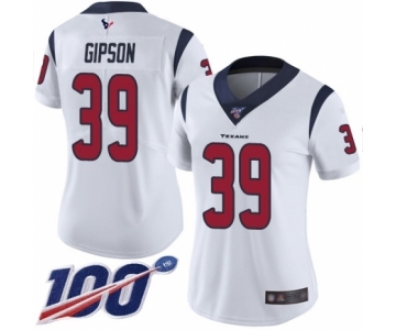 Women's Houston Texans #39 Tashaun Gipson White Vapor Untouchable Limited Player 100th Season Football Jersey