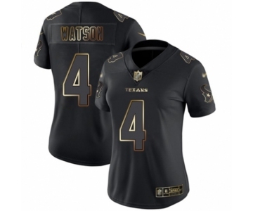 Women's Houston Texans #4 Deshaun Watson Black Gold Vapor Untouchable Limited Football Jersey