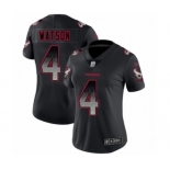 Women's Houston Texans #4 Deshaun Watson Limited Black Smoke Fashion Football Jersey