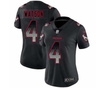 Women's Houston Texans #4 Deshaun Watson Limited Black Smoke Fashion Football Jersey