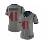 Women's Houston Texans #41 Zach Cunningham Limited Gray Inverted Legend Football Jersey