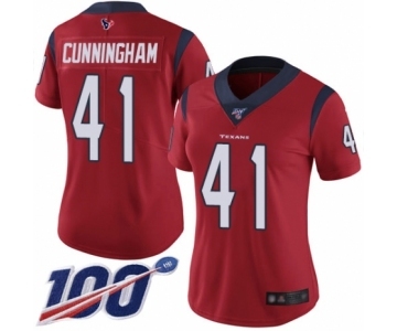 Women's Houston Texans #41 Zach Cunningham Red Alternate Vapor Untouchable Limited Player 100th Season Football Jersey