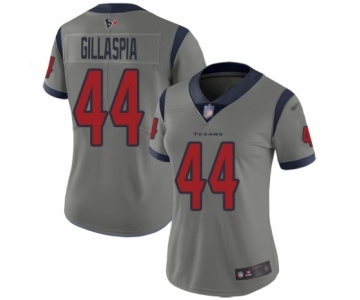 Women's Houston Texans #44 Cullen Gillaspia Limited Gray Inverted Legend Football Jersey