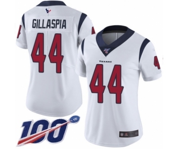 Women's Houston Texans #44 Cullen Gillaspia White Vapor Untouchable Limited Player 100th Season Football Jersey