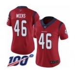 Women's Houston Texans #46 Jon Weeks Red Alternate Vapor Untouchable Limited Player 100th Season Football Jersey